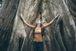 © chokniti - Asian women interact with trees. Natural touch