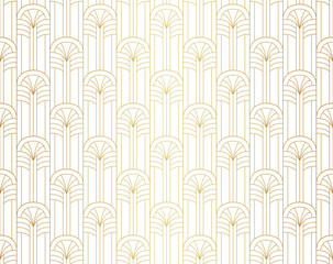 Vector Art Deco Pattern. Seamless Abstract Background. Geometric Vintage Style Texture.
