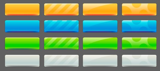 User interface colorful buttons set