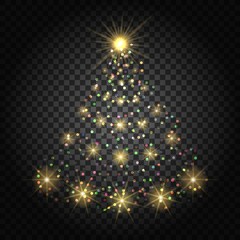 Wall Mural - confetti lights christmas tree