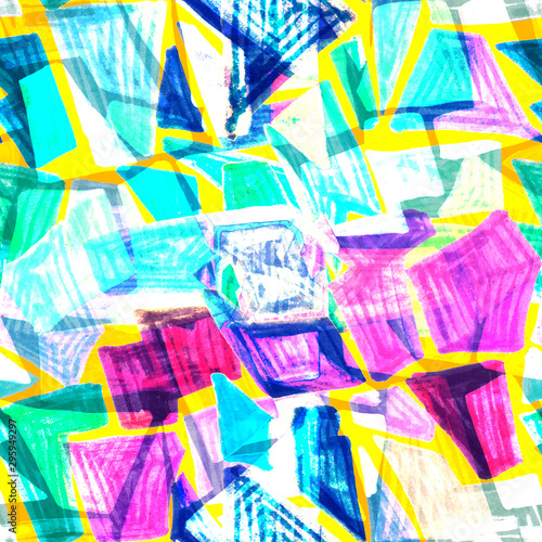 Creative seamless pattern with abstract geometric elements. Can be used for a...