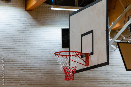 Used Basketball Backboard Hoop Net Inside Of Basketball Court
