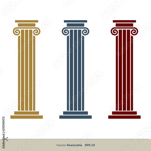 Fotografía Pillar Legal, Attorney, Law Office Vector Logo Template Illustration Design