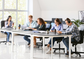 Poster - Group of students preparing for exam in university