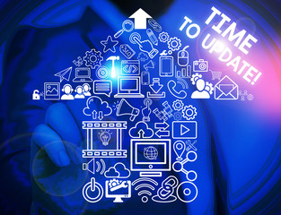 Wall Mural - handwriting text time to update. conceptual photo this right moment to make something more modern ma