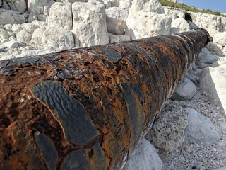 Wall Mural - a rusted metal pipe texture