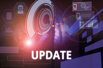 Wall Mural - writing note showing update. business concept for make something more modern or up to date like soft