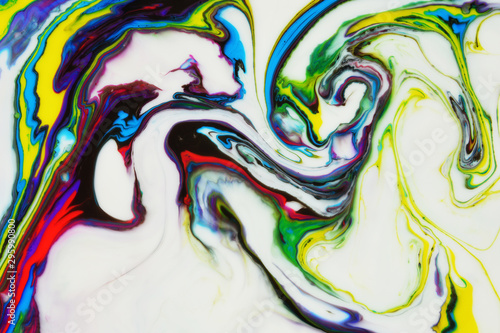 Abstract painting technique Ebru .Turkish style Ebru on the water with acryli...