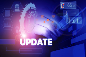 Wall Mural - text sign showing update. business photo showcasing make something more modern or up to date like so