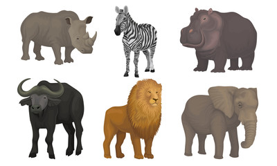 Wall Mural - african area habitants drawn in realistic manner vector illustrations