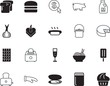 © Ирина Малышева - food vector icon set such as: half, livestock, marine, social, italian, hotdog, dish, jar, holder, cheeseburger, plate, shallot, dark, jam, glove, protective, icecream, sea, farm, parmesan, piglet