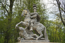 The Jan Sobieski Statue In Lazienki Park. Monument Of Sobieski In Warsaw. Poland.