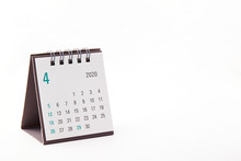 2020 April Calendar On White Background