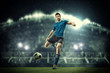 © romanolebedev - Soccer player in action on night stadium background