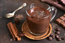Delicious Homemade Hot Chocolate With Cinnamon.
