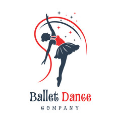 Wall Mural - logo design of people dancing ballet