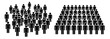 Large group of people. Concept of People Figure Pictogram Icons. Crowd signs. People standing in organized and disorganized groups.