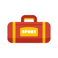 Sport Bag Icon. Flat Illustration Of Sport Bag Vector Icon For Web Design