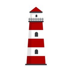 Canvas Print - Lighthouse icon. Flat illustration of lighthouse vector icon for web design