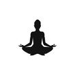 © arabel0305 - Yoga. lotus position silhouette. Vector sign illustration