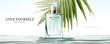 Elegant perfume glass bottle ads