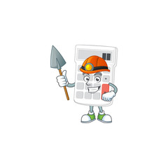 Sticker - Miner white calculator in the character mascot