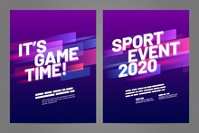 Template Design With Dynamic Shapes For Sport Event, Invitation, Awards Or Championship. Sport Background.