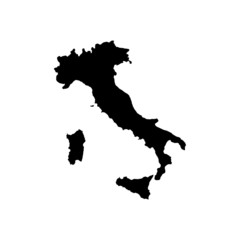 Wall Mural - italy map vector, isolated on white background. black map template, flat earth. simplified, generali