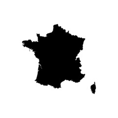 Wall Mural - france map vector, isolated on white background. black map template, flat earth. simplified, general