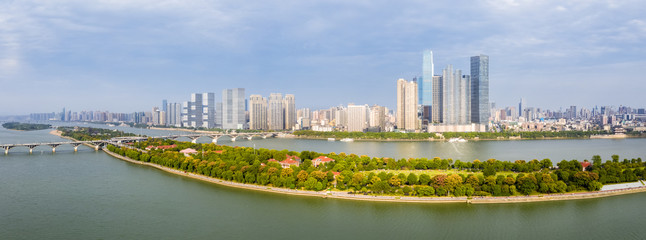 Wall Mural - changsha skyline panorama and beautiful xiang river