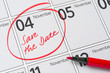 Save the Date written on a calendar - November 4