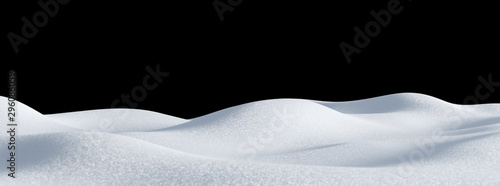 Cuadros en Lienzo Isolated snow hills landscape. Winter snowdrift background.