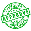 © Albachiaraa - Approuvé. Tampon vert grunge approuvé. Icône illustration.