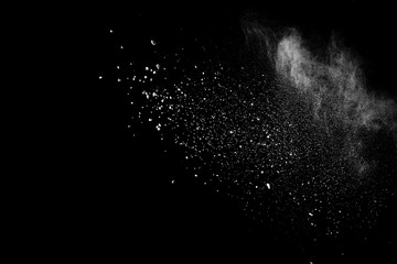 Wall Mural - white powder explosion on black background.