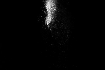 Wall Mural - White powder explosion on black background. 