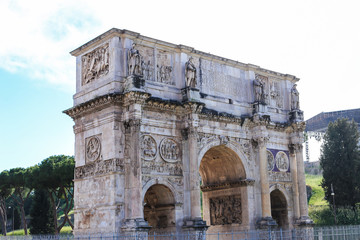 Arch of Constantine in Rome, Italy.