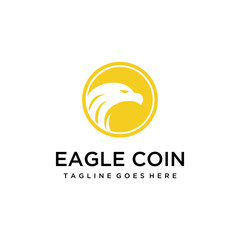 Illustration Modern Eagle Logo Vector icon template with coin shape design