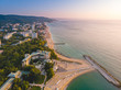 Panoramic view on west part of Golden Sands beach in Bulgaria.