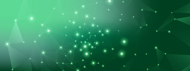 Wall Mural - technology art. big data analysis. green 3d