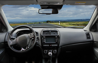 Canvas Print - View of the motorway outside the city,