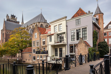 Bridge and canal houses in Dordrecht in the Netherlands