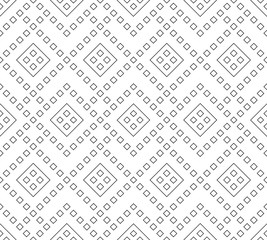 Wall Mural - Seamless geometric pattern, linear vector background, black and white vector illustration