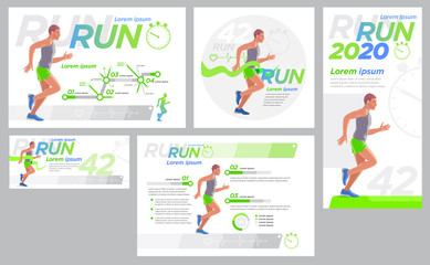 Runner Design presentation Set of cover page banner booklet