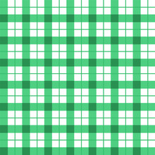 Classic Green And White Plaid Texture. Kitchen Cloth, Napkin, Towel. Green Checkered Seamless Pattern. Gingham Seamless Background. Chequered Backdrop For Textile, Tablecloth, Etc. Vector Illustration