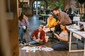 creative people workplace. young designers working together