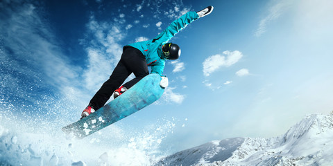 Snowboarding.