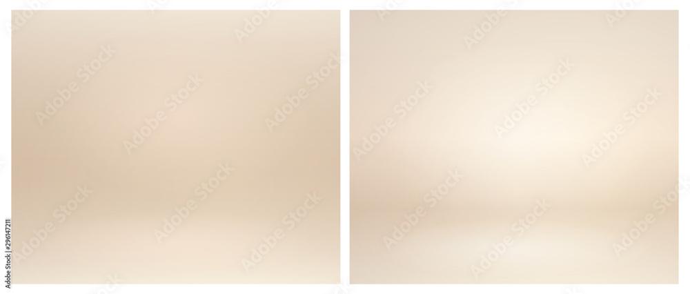 Beige studio lighting. Soft beige neutral 3d studio background. Warm soft light gold studio lighting. Photostudio soft box neutral lighting. - obrazy, fototapety, plakaty 