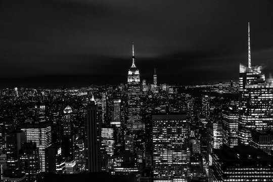 new york, new york, usa night skyline, view from the empire state building in manhattan, night skyli