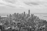 Fototapeta Miasta - New York, New York, USA skyline, view from the Empire State building in Manhattan, black and white photography