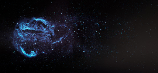 Wall Mural - starry sky and galaxy faded abstract panoramic background. elements of this image furnished by nasa.